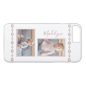 Roos Roze Rhinestone Naam Foto Case-Mate iPhone Case (Achterkant (Horizontaal))