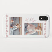 Roos Roze Rhinestone Naam Foto Case-Mate iPhone Case (Achterkant (horizontaal))