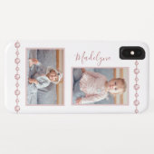 Roos Roze Rhinestone Naam Foto Case-Mate iPhone Case (Achterkant (horizontaal))
