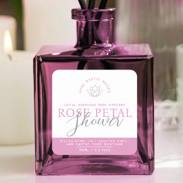 Roos roze riet diffuser product vierkante sticker