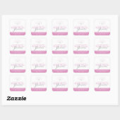 Roos roze riet diffuser product vierkante sticker (Vel)