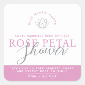 Roos roze riet diffuser product vierkante sticker (Voorkant)
