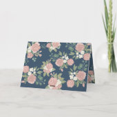 Roos roze Romantische botanische olifantenauto Kaart (Achterkant)