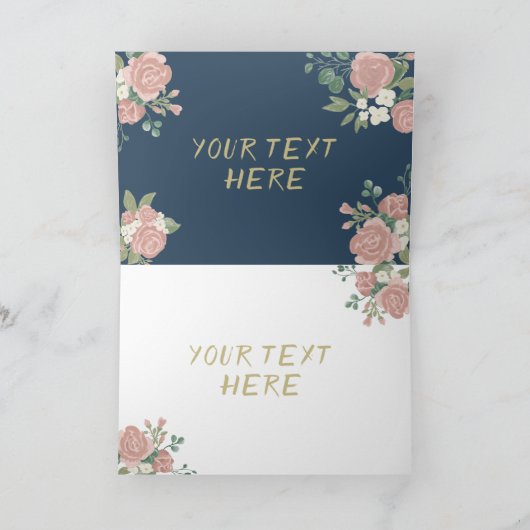 Roos roze Romantische botanische olifantenauto Kaart (Binnen)