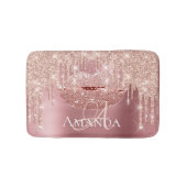 Roos Roze Royal Glitter Name Monogram Makeup Badmat (Voorkant)