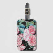 Roos roze rozen bloemen Volg je vreugdepatroon Bagagelabel (Voorkant (verticaal))