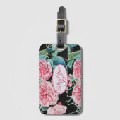 Roos roze rozen bloemen Volg je vreugdepatroon Bagagelabel (Voorkant (verticaal))