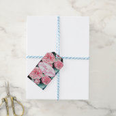 Roos roze rozen bloemen Volg je vreugdepatroon Cadeaulabel (Met Touw)