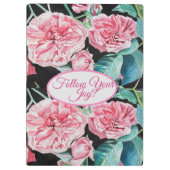 Roos roze rozen bloemen Volg je vreugdepatroon Klembord (Achterkant)