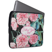 Roos roze rozen bloemen Volg je vreugdepatroon Laptop Sleeve (Voorkant Rechts)