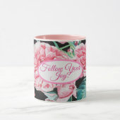 Roos roze rozen bloemen Volg je vreugdepatroon Mok (Midden)