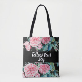 Roos roze rozen bloemen volgen je grap tote bag