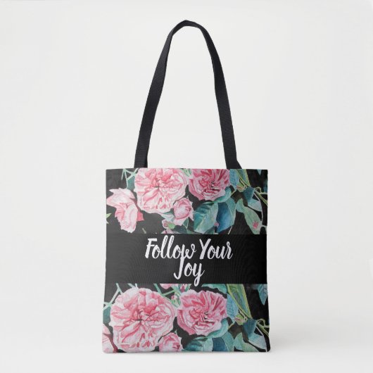 Roos roze rozen bloemen volgen je grap tote bag (Voorkant)