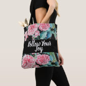 Roos roze rozen bloemen volgen je grap tote bag (Dichtbij)