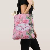 Roos roze rozen floral Volg uw vreugdepatroon Tote Bag (Dichtbij)