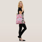 Roos roze rozen floral Volg uw vreugdepatroon Tote Bag (Op model)