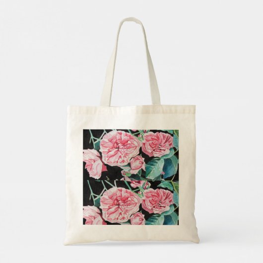 Roos roze rozen Zwarte roze rozen Tote Bag (Achterkant)