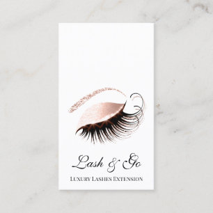 Roos Roze schuine lash Extension White Blush Visitekaartje