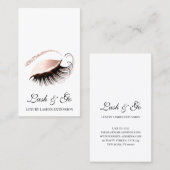 Roos Roze schuine lash Extension White Blush Visitekaartje (Voorkant / Achterkant)