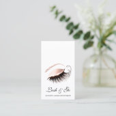 Roos Roze schuine lash Extension White Blush Visitekaartje (Staand voorkant)
