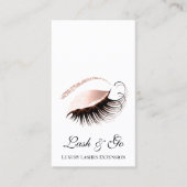 Roos Roze schuine lash Extension White Blush Visitekaartje (Voorkant)