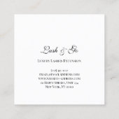 Roos roze schuine strepen breidt wit uit vierkante visitekaartje (Achterkant)