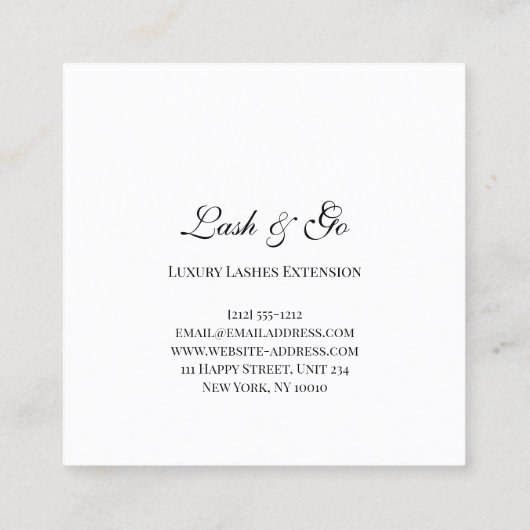 Roos roze schuine strepen breidt wit uit vierkante visitekaartje (Achterkant)