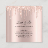 Roos roze schuine strepen schuifbalken vierkante visitekaartje (Achterkant)