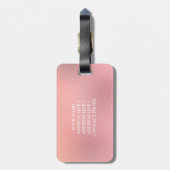 Roos Roze Shimmer Glitter Sparkle Monogramed Bagagelabel (Achterkant verticaal)