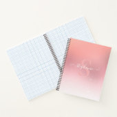 Roos Roze Shimmer Glitter Sparkle Monogramed Notitieboek (Binnen)