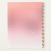Roos Roze Shimmer Glitter Sparkle Monogramed Planner (Achterkant)