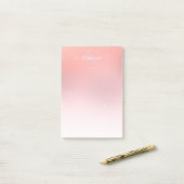 Roos Roze Shimmer Glitter Sparkle Monogramed Post-it® Notes (Op bureau)
