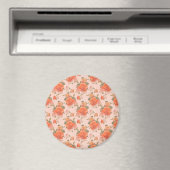 roos roze sinaasappel bloemmotief trouwlente magneet (Insitu (Vaatwasser))