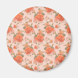 roos roze sinaasappel bloemmotief trouwlente magneet