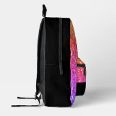Roos roze sinaasappel faux sparkles zwart Aangepas Bedrukte Rugzak (Links)