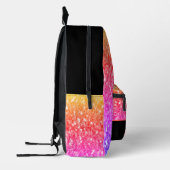 Roos roze sinaasappel paarse sparkles zwart Aangep Bedrukte Rugzak (Links)