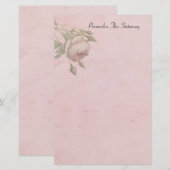  Roos Roze, speciaal gepersonaliseerde schrijfbeno Briefpapier (Voorkant / Achterkant)