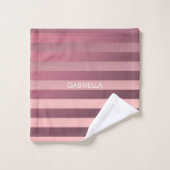 Roos roze strepen bad handdoek (Wasdoekje)