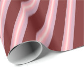 Roos roze strepen op maroon, schoon ontwerp cadeaupapier (Rol Hoek)