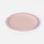 Roos Roze tandham Check Pset/Small Checkerboard Papieren Bordje (Gekanteld)