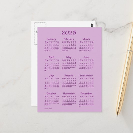 roos Roze Tekton Mini Agenda van Janz 2023 Briefkaart (Voorkant / Achterkant in situ)