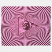 Roos Roze verliminati-hologram Fleece Deken (Voorkant (Horizontaal))
