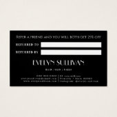 Roos roze verwijzingskaart visitekaartje (Achterkant)