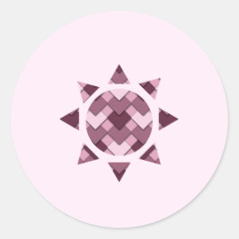 Roos Roze Vierkant en Diamond Harlequin Zon Ronde Sticker