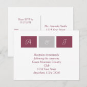 Roos Roze Vierkantjes RSVP-kaart Uitnodiging Briefkaart (Voorkant / Achterkant)