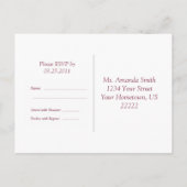 Roos Roze Vierkantjes RSVP-kaart Uitnodiging Briefkaart (Achterkant)