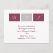 Roos Roze Vierkantjes RSVP-kaart Uitnodiging Briefkaart (Voorkant)