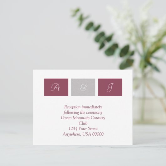 Roos Roze Vierkantjes RSVP-kaart Uitnodiging Briefkaart (Staand voorkant)