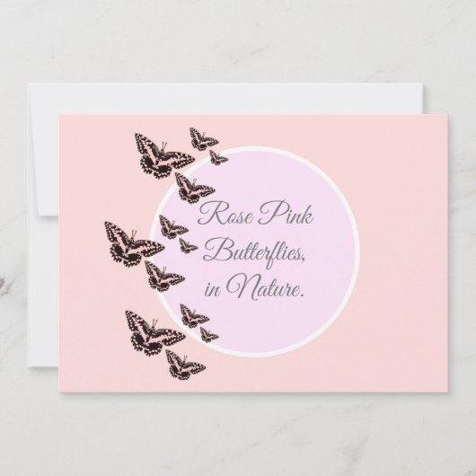Roos roze vlinders kaart (Voorkant)