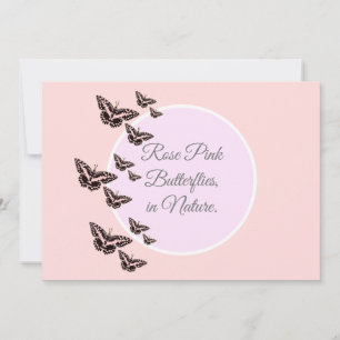 Roos roze vlinders kaart
